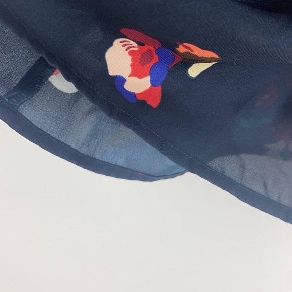 American Eagle Women's Blue & Red Floral Print Tank Top Adjustable size Medium - Picture 3 of 8